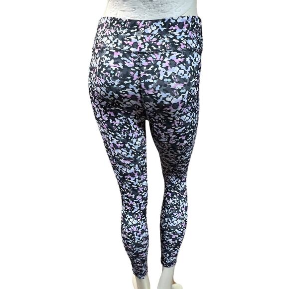 Avia Pink Blue Abstract High Waist Athletic Leggings Recycled Fabric L 10-12 - Picture 2 of 16
